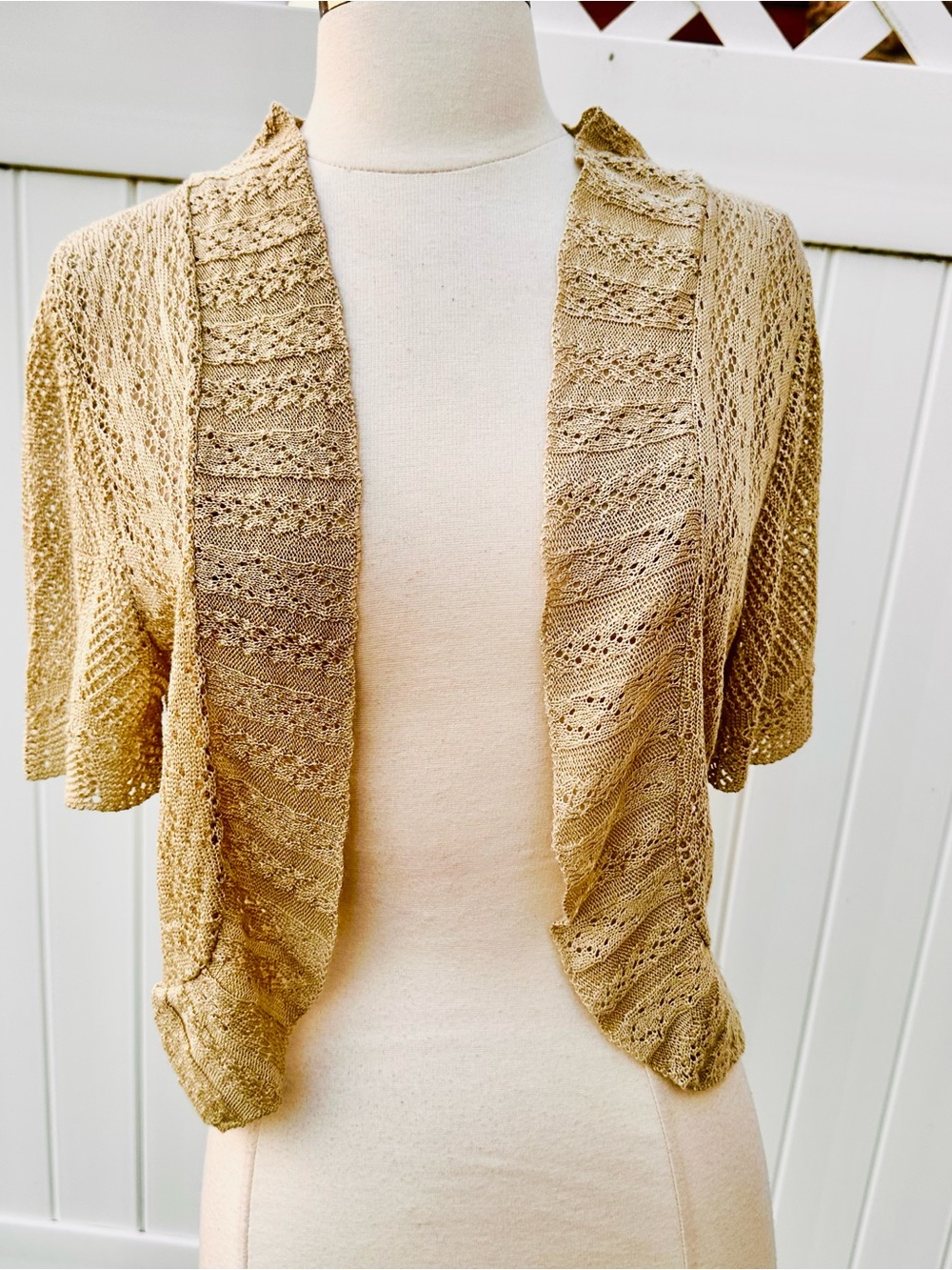 Jessica Howard Open-Front Short Sleeve Knit Cardigan